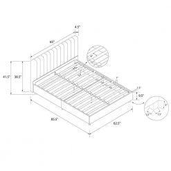 Brittany Blue Linen Queen Upholstered Bed by Novogratz -Elama Sales Store blue linen novogratz platform beds 4191639n fa 1000