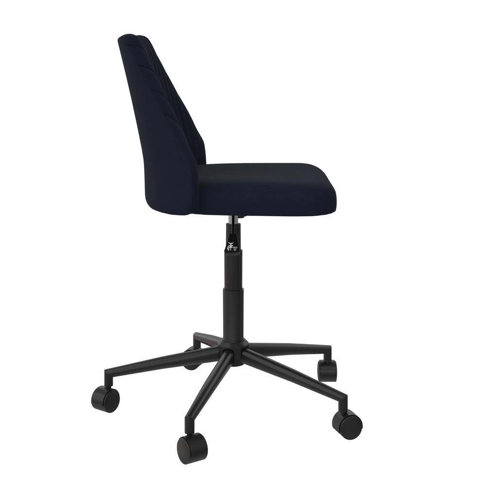 Brittany Blue Linen Office Chair with Castors by Novogratz 5 Brittany Blue Linen Office Chair with Castors by Novogratz - Image 5
