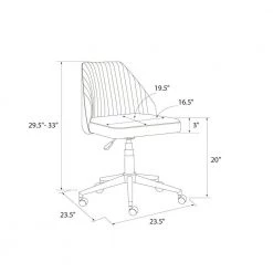 Brittany Blue Linen Office Chair with Castors by Novogratz 19 Brittany Blue Linen Office Chair with Castors by Novogratz -Elama Sales Store blue linen novogratz task chairs 2391629n 1f 1000