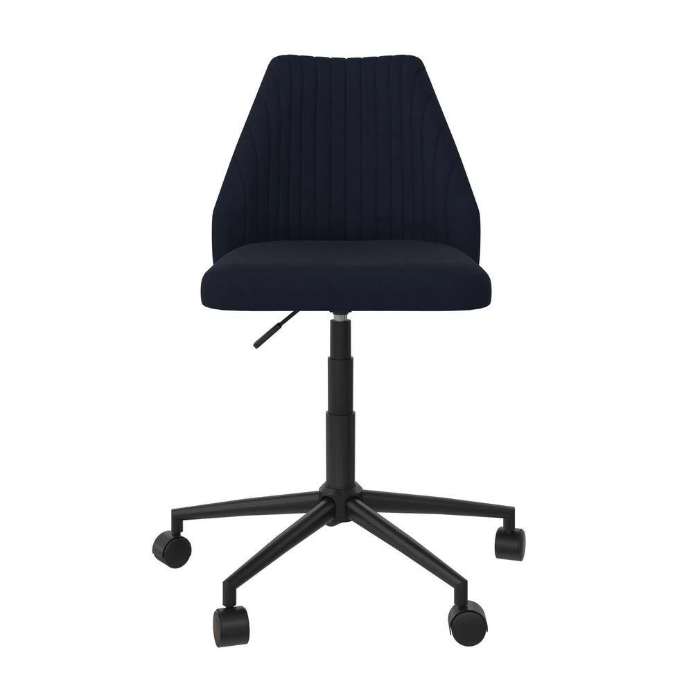 Brittany Blue Linen Office Chair with Castors by Novogratz 4 Brittany Blue Linen Office Chair with Castors by Novogratz - Image 4