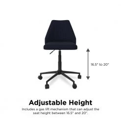 Brittany Blue Linen Office Chair with Castors by Novogratz 17 Brittany Blue Linen Office Chair with Castors by Novogratz -Elama Sales Store blue linen novogratz task chairs 2391629n c3 1000