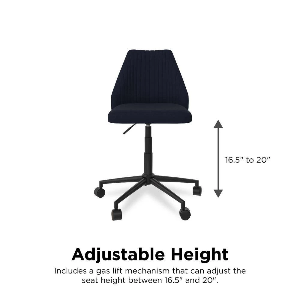 Brittany Blue Linen Office Chair with Castors by Novogratz 8 Brittany Blue Linen Office Chair with Castors by Novogratz - Image 8