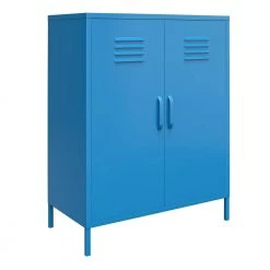 Cache Blue 2-Door Metal Storage Cabinet by Novogratz