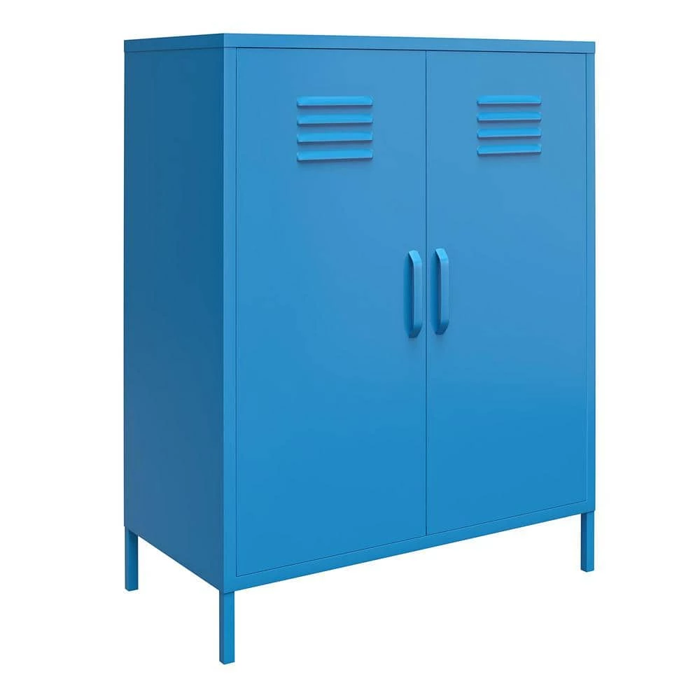 Cache Blue 2-Door Metal Storage Cabinet by Novogratz 1 Cache Blue 2-Door Metal Storage Cabinet by Novogratz