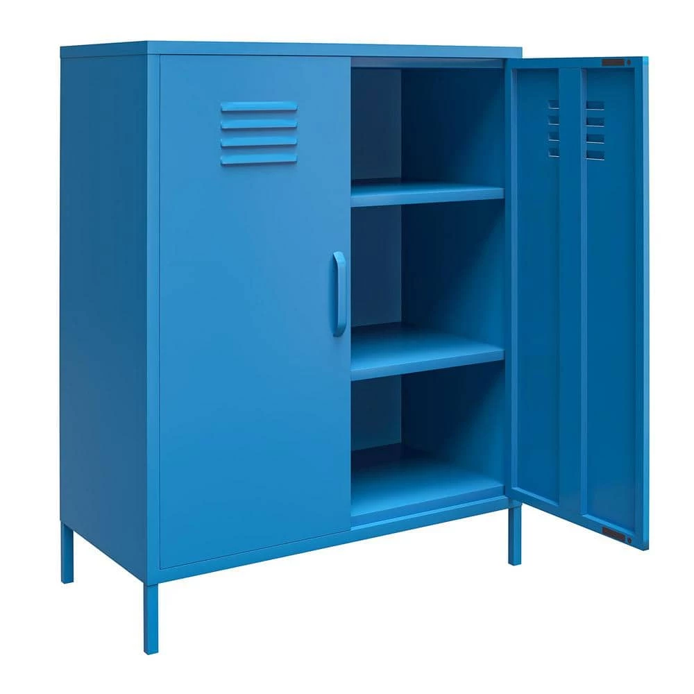 Cache Blue 2-Door Metal Storage Cabinet by Novogratz 3 Cache Blue 2-Door Metal Storage Cabinet by Novogratz - Image 3