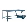 Regal 42 in. Blue Large Rectangle Particle Board Coffee Table with Shelf by Novogratz
