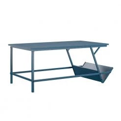 Regal 42 in. Blue Large Rectangle Particle Board Coffee Table with Shelf by Novogratz