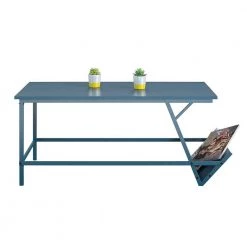 Regal 42 in. Blue Large Rectangle Particle Board Coffee Table with Shelf by Novogratz -Elama Sales Store blue novogratz coffee tables 3585906com c3 1000