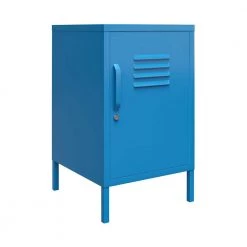 Cache 27.14 in. Blue Metal Locker End Table by Novogratz