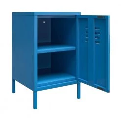Cache 27.14 in. Blue Metal Locker End Table by Novogratz -Elama Sales Store blue novogratz end side tables 2354810com 77 1000