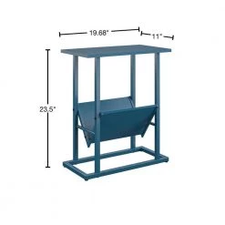 Regal 23.5 in. Blue End Table with Magazine Rack by Novogratz -Elama Sales Store blue novogratz end side tables 6563906com 40 1000