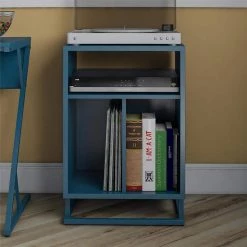 Regal Blue Turntable Stand by Novogratz -Elama Sales Store blue novogratz media storage 5812906com 31 1000