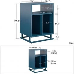 Regal Blue Turntable Stand by Novogratz -Elama Sales Store blue novogratz media storage 5812906com 4f 1000