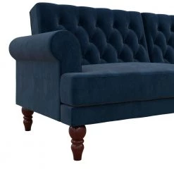 Cassidy Blue Velvet Upholstered Futon by Novogratz 18 Cassidy Blue Velvet Upholstered Futon by Novogratz -Elama Sales Store blue velvet novogratz futons 2342679n 1d 1000