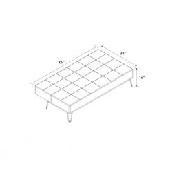 Elle Blue Convertible Sofa Bed Futon by Novogratz -Elama Sales Store blue velvet novogratz futons 2347679n 76 1000