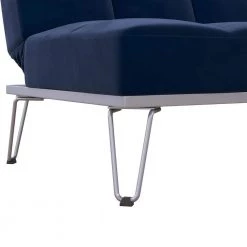 Elle Blue Convertible Sofa Bed Futon by Novogratz -Elama Sales Store blue velvet novogratz futons 2347679n 77 1000