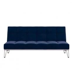Elle Blue Convertible Sofa Bed Futon by Novogratz -Elama Sales Store blue velvet novogratz futons 2347679n a0 1000