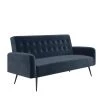 Stevie Blue Velvet Convertible Sofa Bed Futon by Novogratz