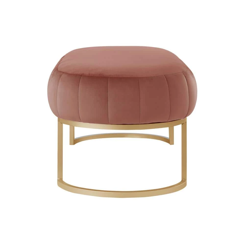 Mohit Blush/Gold Benches Upholstered Velvet 53 in. L x 22 in. W x 18 in. H by Nicole Miller 7 Mohit Blush/Gold Benches Upholstered Velvet 53 in. L x 22 in. W x 18 in. H by Nicole Miller - Image 7