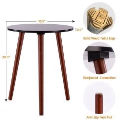 16.5 in. Brown Round Wood End Table by Cubilan -Elama Sales Store brown cubilan end side tables b09krrd8rc 44 1000