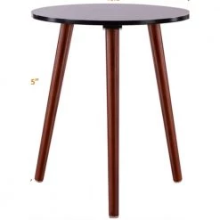16.5 in. Brown Round Wood End Table by Cubilan