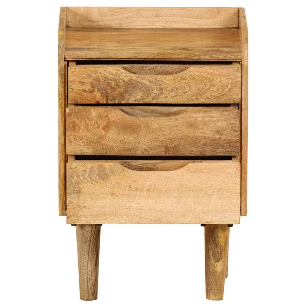 3-Drawer Brown Nightstand 23.4 in. H x 15.7 in. W x 11.8 in. D by Cubilan 3 3-Drawer Brown Nightstand 23.4 in. H x 15.7 in. W x 11.8 in. D by Cubilan - Image 3