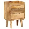 3-Drawer Brown Nightstand 23.4 in. H x 15.7 in. W x 11.8 in. D by Cubilan