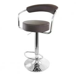 2-Piece Faux Leather Retro Adjustable 35.3 in. Bar Stool in Brown with Chrome Handles and Base by Elama -Elama Sales Store brown elama bar stools 985116245m c3 1000