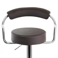 2-Piece Faux Leather Retro Adjustable 35.3 in. Bar Stool in Brown with Chrome Handles and Base by Elama -Elama Sales Store brown elama bar stools 985116245m fa 1000