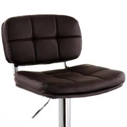 33 in. High Brown Adjustable Faux Leather Back Bar Stool with 2-Piece Chrome Base by Elama -Elama Sales Store brown elama bar stools 985116717m 1f 1000