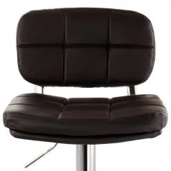 33 in. High Brown Adjustable Faux Leather Back Bar Stool with 2-Piece Chrome Base by Elama -Elama Sales Store brown elama bar stools 985116717m 44 1000