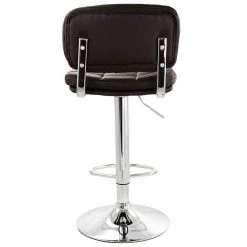 33 in. High Brown Adjustable Faux Leather Back Bar Stool with 2-Piece Chrome Base by Elama -Elama Sales Store brown elama bar stools 985116717m 4f 1000