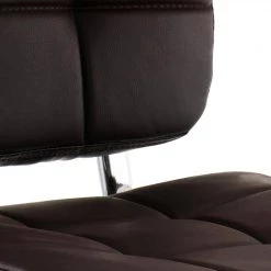 33 in. High Brown Adjustable Faux Leather Back Bar Stool with 2-Piece Chrome Base by Elama -Elama Sales Store brown elama bar stools 985116717m 76 1000