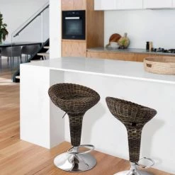 26 in. Brown Low Back Tufted Faux Leather Adjustable Bar Stool with Chrome Base (Set of 2) by Elama -Elama Sales Store brown elama bar stools 985116749m 31 1000