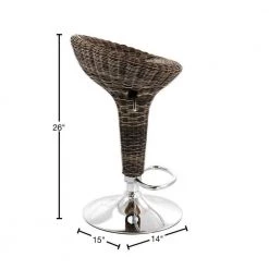 26 in. Brown Low Back Tufted Faux Leather Adjustable Bar Stool with Chrome Base (Set of 2) by Elama -Elama Sales Store brown elama bar stools 985116749m 40 1000