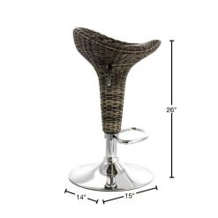 26 in. Brown High Back Tufted Faux Leather Adjustable Bar Stool with Chrome Base (Set of 2) by Elama -Elama Sales Store brown elama bar stools 985116750m 40 1000