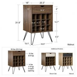 Concord Brown Oak Beverage Storage Stand by Novogratz 14 Concord Brown Oak Beverage Storage Stand by Novogratz -Elama Sales Store brown oak gray novogratz bar cabinets 8374322com 1f 1000