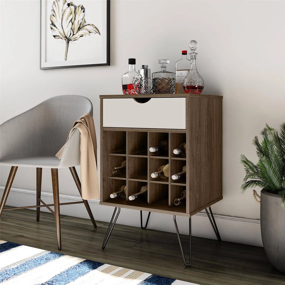 Concord Brown Oak Beverage Storage Stand by Novogratz 9 Concord Brown Oak Beverage Storage Stand by Novogratz - Image 9