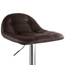 2-Piece Adjustable Faux Leather 29.2 Low Back Metal Bar Stool in Dark Brown with Chrome Base by Elama -Elama Sales Store dark brown elama bar stools 985116716m 1f 1000