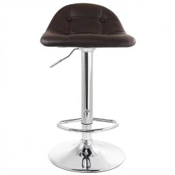 2-Piece Adjustable Faux Leather 29.2 Low Back Metal Bar Stool in Dark Brown with Chrome Base by Elama -Elama Sales Store dark brown elama bar stools 985116716m c3 1000