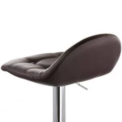 2-Piece Adjustable Faux Leather 29.2 Low Back Metal Bar Stool in Dark Brown with Chrome Base by Elama -Elama Sales Store dark brown elama bar stools 985116716m fa 1000