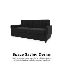 Brittany 32.5 W Dark Gray Linen Sleeper Sofa with Memory Foam Queen Mattress by Novogratz 23 Brittany 32.5 W Dark Gray Linen Sleeper Sofa with Memory Foam Queen Mattress by Novogratz -Elama Sales Store dark gray linen novogratz sofa beds 2278429n 1f 1000