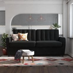 Brittany 32.5 W Dark Gray Linen Sleeper Sofa with Memory Foam Queen Mattress by Novogratz 27 Brittany 32.5 W Dark Gray Linen Sleeper Sofa with Memory Foam Queen Mattress by Novogratz -Elama Sales Store dark gray linen novogratz sofa beds 2278429n 31 1000