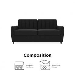 Brittany 32.5 W Dark Gray Linen Sleeper Sofa with Memory Foam Queen Mattress by Novogratz 22 Brittany 32.5 W Dark Gray Linen Sleeper Sofa with Memory Foam Queen Mattress by Novogratz -Elama Sales Store dark gray linen novogratz sofa beds 2278429n 4f 1000