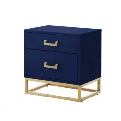 Millani Modern Dark Navy/Gold End Table Metal Base Knob Nightstand by Nicole Miller 12 Millani Modern Dark Navy/Gold End Table Metal Base Knob Nightstand by Nicole Miller -Elama Sales Store dark navy gold nicole miller end side tables nst156 09ng hd 4f 1000