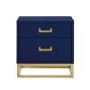 Millani Modern Dark Navy/Gold End Table Metal Base Knob Nightstand by Nicole Miller