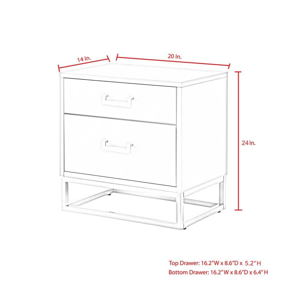 Millani Modern Dark Navy/Gold End Table Metal Base Knob Nightstand by Nicole Miller 2 Millani Modern Dark Navy/Gold End Table Metal Base Knob Nightstand by Nicole Miller - Image 2