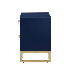 Millani Modern Dark Navy/Gold End Table Metal Base Knob Nightstand by Nicole Miller 15 Millani Modern Dark Navy/Gold End Table Metal Base Knob Nightstand by Nicole Miller -Elama Sales Store dark navy gold nicole miller end side tables nst156 09ng hd fa 1000