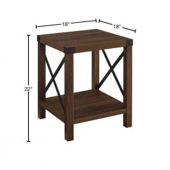 18 in. W Dark Walnut Square Wood End Table with 2-Shelves by Cubilan 7 18 in. W Dark Walnut Square Wood End Table with 2-Shelves by Cubilan -Elama Sales Store dark walnut cubilan end side tables b07xpdny5t 40 1000