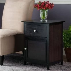 18.9 in. W Espresso Rectangle Wood End Table with 2-Drawers by Cubilan -Elama Sales Store espresso cubilan end side tables b000tdmuds 31 1000